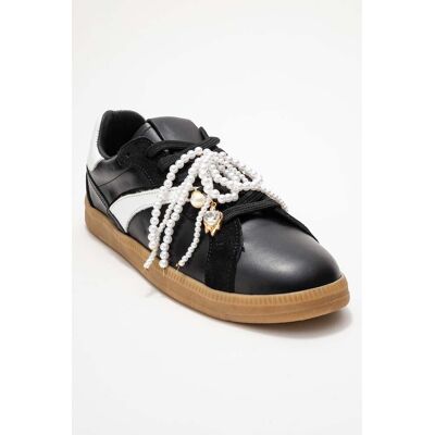 Forever & Always Taren Leather Pearl Buckle Turnschuhe Women Schwarz EU 37 Forever & Always Taren Leather Pearl Buckle Turnschuhe Women Schwarz EU 37