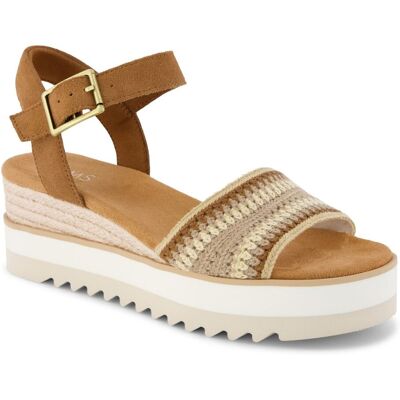 TOMS Diana Wedge Leder Damensandalen Dunkelbeige Beige EU 40,5 / UK 7 TOMS Diana Wedge Leder Damensandalen Dunkelbeige Beige EU 40,5 / UK 7