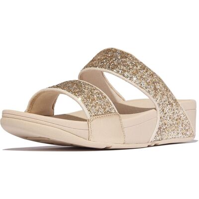 Fitflop Lulu 2 Bar Glitter Polyurethan Damen Sandalen Platino/Silber Gold EU 40,5 / UK 7 Fitflop Lulu 2 Bar Glitter Polyurethan Damen Sandalen Platino/Silber Gold EU 40,5 / UK 7