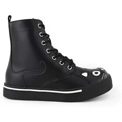 T.U.K. Shoes TUK Damen-Sneaker „Kitty“ aus schwarzem Kunstleder – A6570L Schwarz EU 36 T.U.K. Shoes TUK Damen-Sneaker „Kitty“ aus schwarzem Kunstleder – A6570L Schwarz EU 36