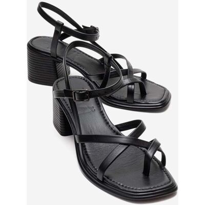 Forever & Always Lavish Leder Blockabsatz Sandale (Damen) Schwarz EU40 Forever & Always Lavish Leder Blockabsatz Sandale (Damen) Schwarz EU40