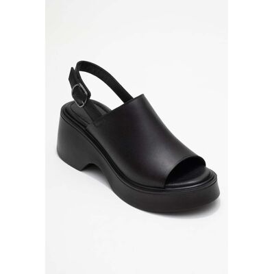 Forever & Always Power Leder Plateau Keilabsatz Sandalen (Women) Schwarz EU 36 Forever & Always Power Leder Plateau Keilabsatz Sandalen (Women) Schwarz EU 36