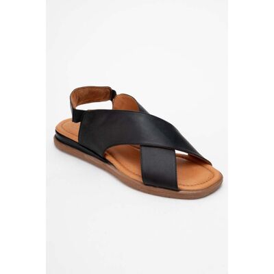 Forever & Always Broods Elastik Leder Slip-On Sandalen (Damen) Schwarz EU 36 Forever & Always Broods Elastik Leder Slip-On Sandalen (Damen) Schwarz EU 36