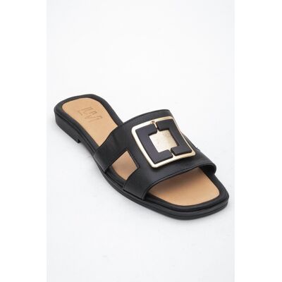 Forever & Always MILLIE Leder Schnalle Slide (Women) Schwarz EU40 Forever & Always MILLIE Leder Schnalle Slide (Women) Schwarz EU40