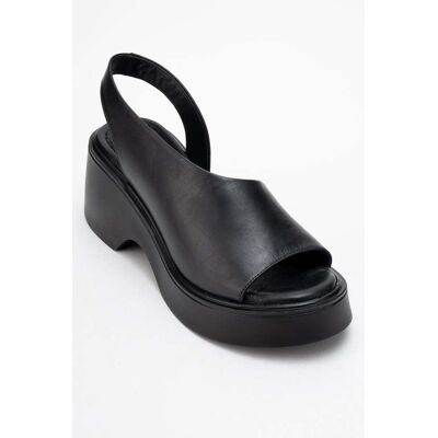 Forever & Always ROY Leder Keilabsatz Sandale (Damen) Schwarz US 39 Forever & Always ROY Leder Keilabsatz Sandale (Damen) Schwarz US 39