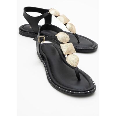 Forever & Always Giulia Leder Flach Sandale (Women) Schwarz US 39 Forever & Always Giulia Leder Flach Sandale (Women) Schwarz US 39