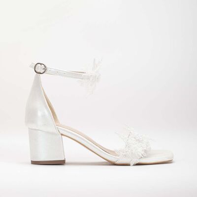 Forever & Always Flora Lace Bridal Niedrig Absatz Sandalen Elfenbein EU 36 Forever & Always Flora Lace Bridal Niedrig Absatz Sandalen Elfenbein EU 36