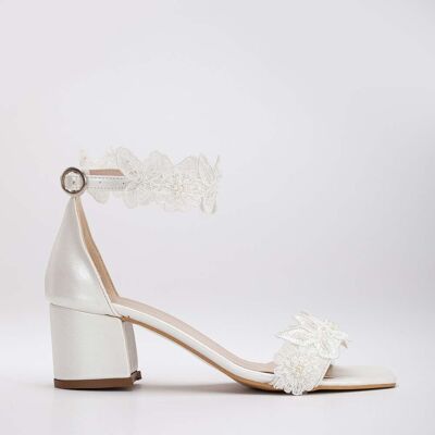 Forever & Always Dana Lace Bridal Niedrig Absatz Sandalen Elfenbein EU 37 Forever & Always Dana Lace Bridal Niedrig Absatz Sandalen Elfenbein EU 37
