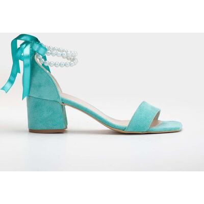 Forever & Always Illy Niedrig Block Absatz Sandalen with Pearls Hellblau US 39 Forever & Always Illy Niedrig Block Absatz Sandalen with Pearls Hellblau US 39