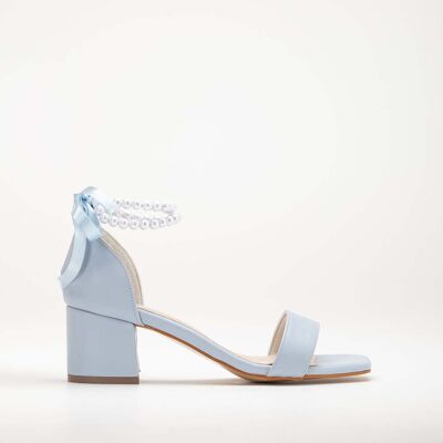 Forever & Always Illy Niedrig Block Absatz Sandalen with Pearls Blau EU 36 Forever & Always Illy Niedrig Block Absatz Sandalen with Pearls Blau EU 36