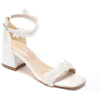 Forever & Always Elodie Bridal Lace Block Absatz Sandale Elfenbein EU 36 Forever & Always Elodie Bridal Lace Block Absatz Sandale Elfenbein EU 36