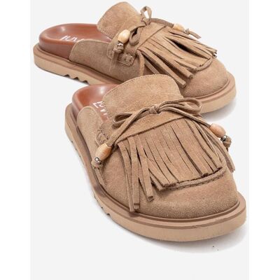 Forever & Always Carol Leder-Pantolette mit Quasten Braun US 39 Forever & Always Carol Leder-Pantolette mit Quasten Braun US 39
