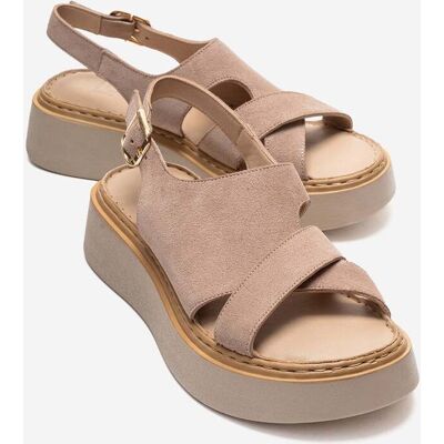 Forever & Always Vien Leder-Plateau-Sandale (Damen) Beige EU 37 Forever & Always Vien Leder-Plateau-Sandale (Damen) Beige EU 37