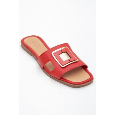 Forever & Always MILLIE Leder Schnalle Slide (Women) Rot EU 36 Forever & Always MILLIE Leder Schnalle Slide (Women) Rot EU 36