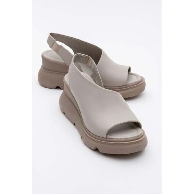 Forever & Always Agusto Leder-Plateau-Sandale (Damen) Beige US 39 Forever & Always Agusto Leder-Plateau-Sandale (Damen) Beige US 39