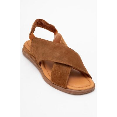 Forever & Always Broods Elastik Leder Slip-On Sandalen (Damen) Braun US 39 Forever & Always Broods Elastik Leder Slip-On Sandalen (Damen) Braun US 39