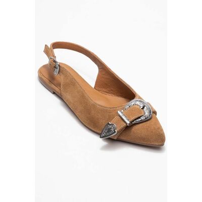 Forever & Always Cordelia Leder Spitz Zehenbereich Schnalle Sandale Braun EU 38 Forever & Always Cordelia Leder Spitz Zehenbereich Schnalle Sandale Braun EU 38