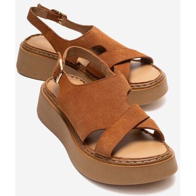 Forever & Always Vien Leder-Plateau-Sandale (Damen) Braun EU 37 Forever & Always Vien Leder-Plateau-Sandale (Damen) Braun EU 37