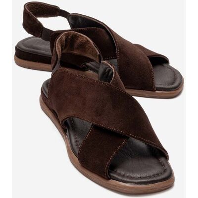 Forever & Always Broods Elastik Leder Slip-On Sandalen (Damen) Braun US 39 Forever & Always Broods Elastik Leder Slip-On Sandalen (Damen) Braun US 39