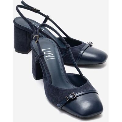 Prologue Desia Slingback Pumps mit runder Zehenpartie (Damen) Marine US 39 Prologue Desia Slingback Pumps mit runder Zehenpartie (Damen) Marine US 39