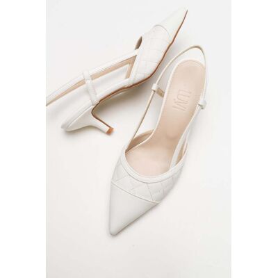 Prologue Point Spitzer Zehenbereich Slingback-Pumps (Damen) Weiß EU41 Prologue Point Spitzer Zehenbereich Slingback-Pumps (Damen) Weiß EU41