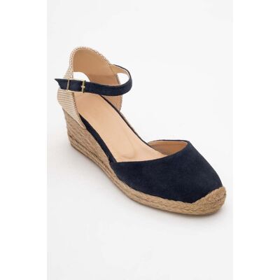 Forever & Always Aldea Leder-Plateauespadrille (Damen) Marine US 39 Forever & Always Aldea Leder-Plateauespadrille (Damen) Marine US 39