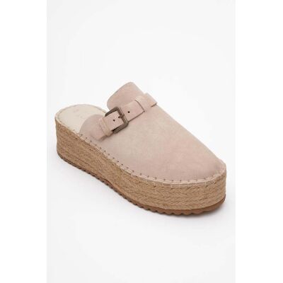 Forever & Always Novas Leder Plateau Espadrille Pantolette (Damen) Beige US 39 Forever & Always Novas Leder Plateau Espadrille Pantolette (Damen) Beige US 39
