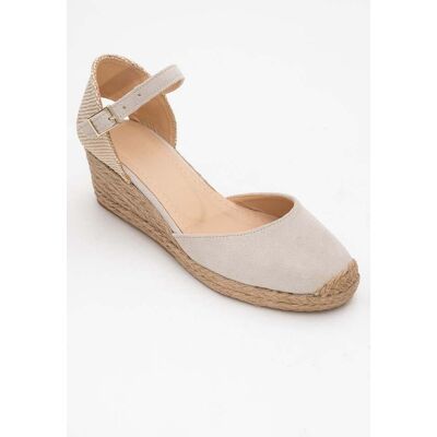 Forever & Always Aldea Leder-Plateauespadrille (Damen) Beige US 39 Forever & Always Aldea Leder-Plateauespadrille (Damen) Beige US 39