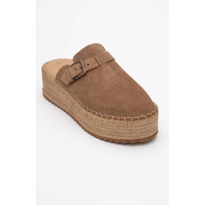 Forever & Always Novas Leder Plateau Espadrille Pantolette (Damen) Braun EU 36 Forever & Always Novas Leder Plateau Espadrille Pantolette (Damen) Braun EU 36