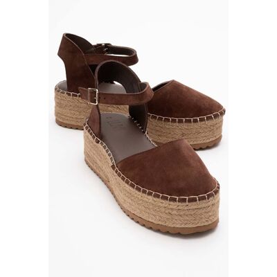 Forever & Always Viba Leder Espadrille Plateau Keilabsatz Sandalen (Damen) Braun EU 37 Forever & Always Viba Leder Espadrille Plateau Keilabsatz Sandalen (Damen) Braun EU 37