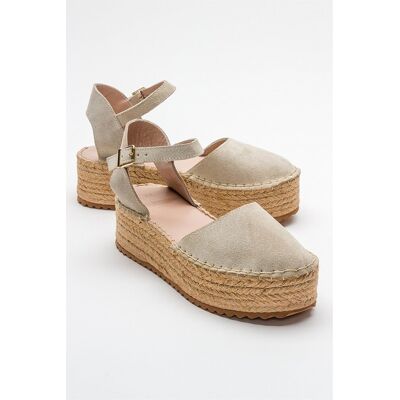 Forever & Always Viba Leder Espadrille Plateau Keilabsatz Sandalen (Damen) Beige US 39 Forever & Always Viba Leder Espadrille Plateau Keilabsatz Sandalen (Damen) Beige US 39