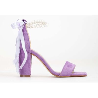 Forever & Always Melissa Block Absätze Sandalen with Pearls Lila EU40 Forever & Always Melissa Block Absätze Sandalen with Pearls Lila EU40
