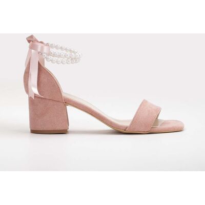 Forever & Always Illy Niedrig Block Absatz Sandalen with Pearls Altrosa EU 36 Forever & Always Illy Niedrig Block Absatz Sandalen with Pearls Altrosa EU 36
