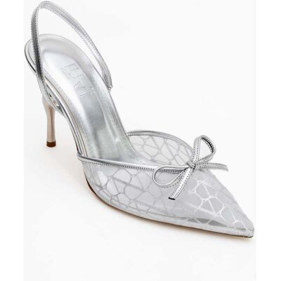 Prologue Peony Mesh Schleife Spitzer Zehenbereich Pumps (Damen) Silber US 39 Prologue Peony Mesh Schleife Spitzer Zehenbereich Pumps (Damen) Silber US 39