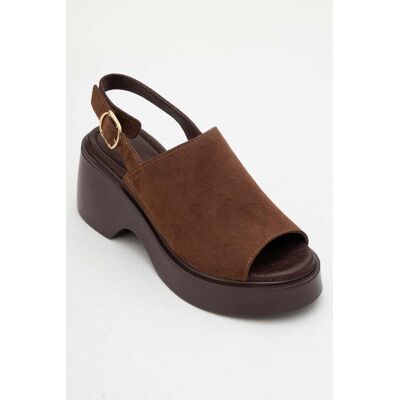 Forever & Always Power Leder Plateau Keilabsatz Sandalen (Women) Dunkelbraun EU 38 Forever & Always Power Leder Plateau Keilabsatz Sandalen (Women) Dunkelbraun EU 38