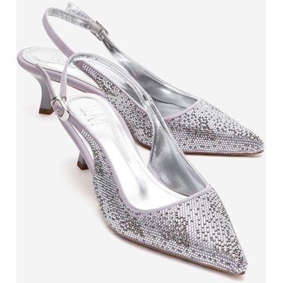 Prologue Nella Verzierter Slingback Spitzer Zehenbereich Pumps (Damen) Silber EU 37 Prologue Nella Verzierter Slingback Spitzer Zehenbereich Pumps (Damen) Silber EU 37