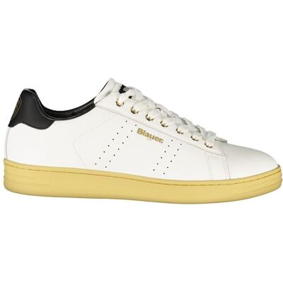 Blauer Weißer Polyurethan Herren Sneaker Weiß EU46 Blauer Weißer Polyurethan Herren Sneaker Weiß EU46