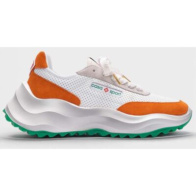 Casablanca Atlantis Sneaker Mit Orangen Details Und Weißen Schuhen Weiß und Orange EU 37 / UK 4 Casablanca Atlantis Sneaker Mit Orangen Details Und Weißen Schuhen Weiß und Orange EU 37 / UK 4