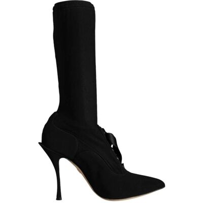 Dolce & Gabbana Schwarze Stiletto-Absatz Stiefel Halbhochschuhe Schwarz 38,5 EU/IT Dolce & Gabbana Schwarze Stiletto-Absatz Stiefel Halbhochschuhe Schwarz 38,5 EU/IT