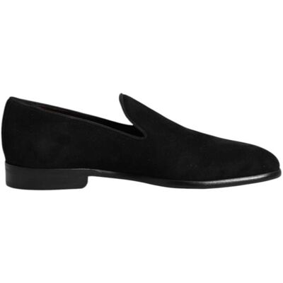 Dolce & Gabbana Schwarze Wildleder Slipper formelle Schuhe Schwarz EU40 Dolce & Gabbana Schwarze Wildleder Slipper formelle Schuhe Schwarz EU40