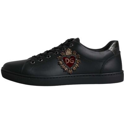 Dolce & Gabbana Schwarze London Heiliges Herz Herren Sneaker Schuhe Schwarz EU40 Dolce & Gabbana Schwarze London Heiliges Herz Herren Sneaker Schuhe Schwarz EU40