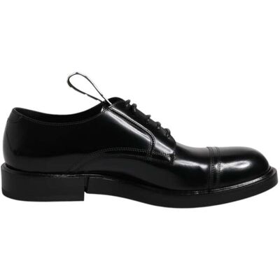 Dolce & Gabbana Schwarze Lackleder Derby Schnürformelle Schuhe Schwarz 39,5 EU/IT Dolce & Gabbana Schwarze Lackleder Derby Schnürformelle Schuhe Schwarz 39,5 EU/IT