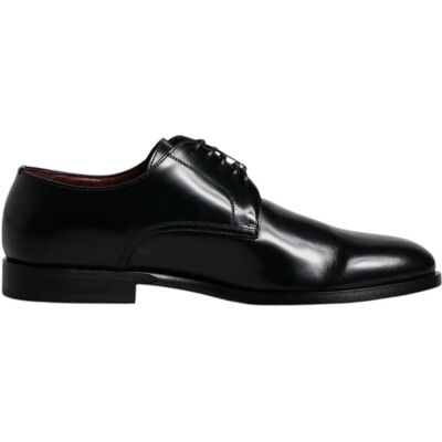 Dolce & Gabbana Schwarze Kalbsleder Derby Schnürschuhe für formelle Anlässe Schwarz EU40 Dolce & Gabbana Schwarze Kalbsleder Derby Schnürschuhe für formelle Anlässe Schwarz EU40
