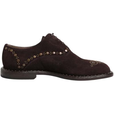 Dolce & Gabbana Braune Samt Schnür-Oxford-Schuhe Braun 40,5 EU/IT Dolce & Gabbana Braune Samt Schnür-Oxford-Schuhe Braun 40,5 EU/IT