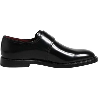 Dolce & Gabbana Schwarze Leder-Monk-Schnürschuhe Schwarz EU40 Dolce & Gabbana Schwarze Leder-Monk-Schnürschuhe Schwarz EU40