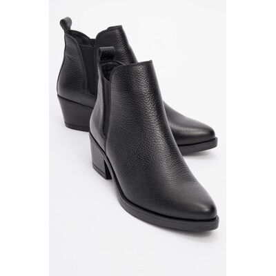 Forever & Always Dovena Leder Blockabsatz Stiefelette (Damen) Schwarz EU40 Forever & Always Dovena Leder Blockabsatz Stiefelette (Damen) Schwarz EU40