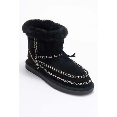 Forever & Always Jorel Leder Gefütterter Stiefelette Schwarz EU 38 Forever & Always Jorel Leder Gefütterter Stiefelette Schwarz EU 38