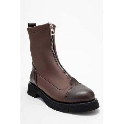 Prologue Martos Stretch Stiefelette mit Vorderreißverschluss (Damen) Braun US 39 Prologue Martos Stretch Stiefelette mit Vorderreißverschluss (Damen) Braun US 39