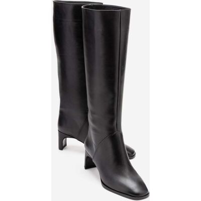 Forever & Always Taly Leder Blockabsatz Kniehoher Stiefel (Damen) Schwarz EU 38 Forever & Always Taly Leder Blockabsatz Kniehoher Stiefel (Damen) Schwarz EU 38