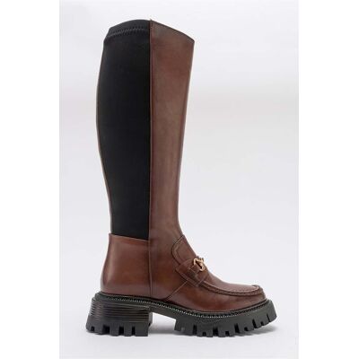 Prologue Chapel Schnallen Stretch Stiefel (Damen) Braun EU 37 Prologue Chapel Schnallen Stretch Stiefel (Damen) Braun EU 37